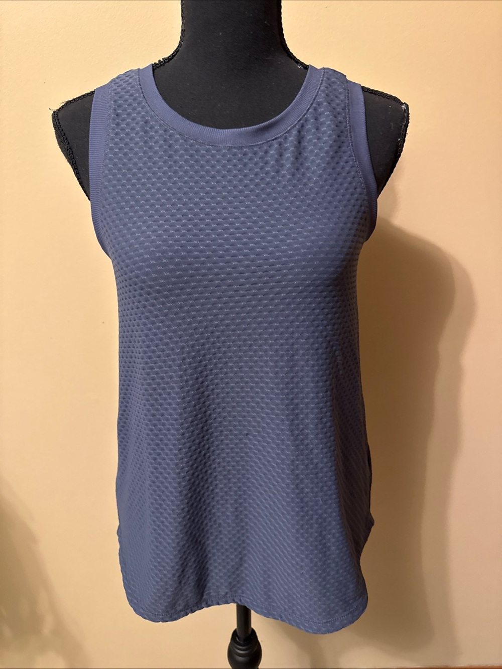 Women's Textured Slate Blue Tank Top
